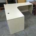 Blonde L Suite Desk w Keyboard Tray